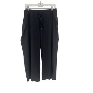 J.Jill Fit Womens size XL Petite Black Pull-On Pants wide leg cropped hiking